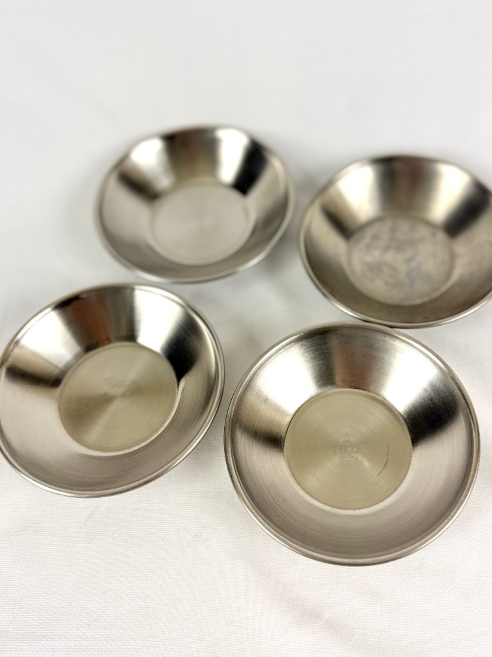 4 AMCO 18 8 Stainless Steel Tart Quiche Pans Molds 4 in Round Individual Pies